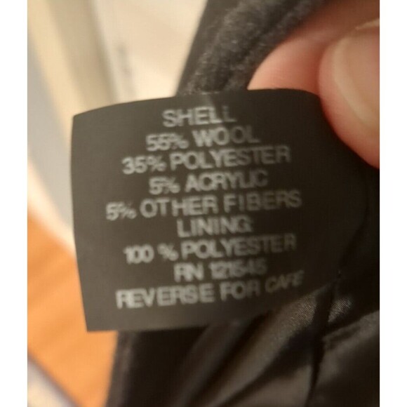 London Fog Wool Blend Pea Coat Womens L Gray 3 Button 90s Y2K Vtg Classic Staple - Picture 6 of 10